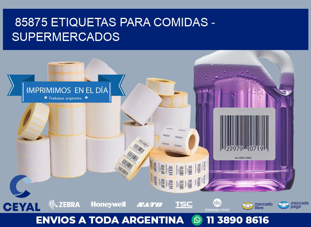 85875 ETIQUETAS PARA COMIDAS - SUPERMERCADOS