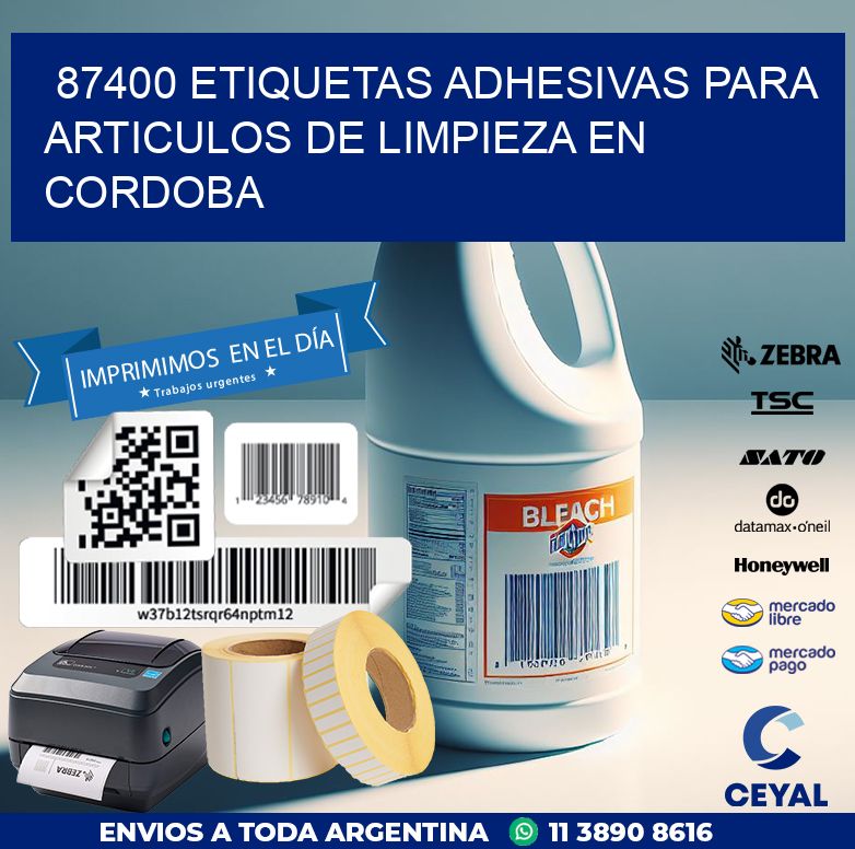 87400 ETIQUETAS ADHESIVAS PARA ARTICULOS DE LIMPIEZA EN CORDOBA