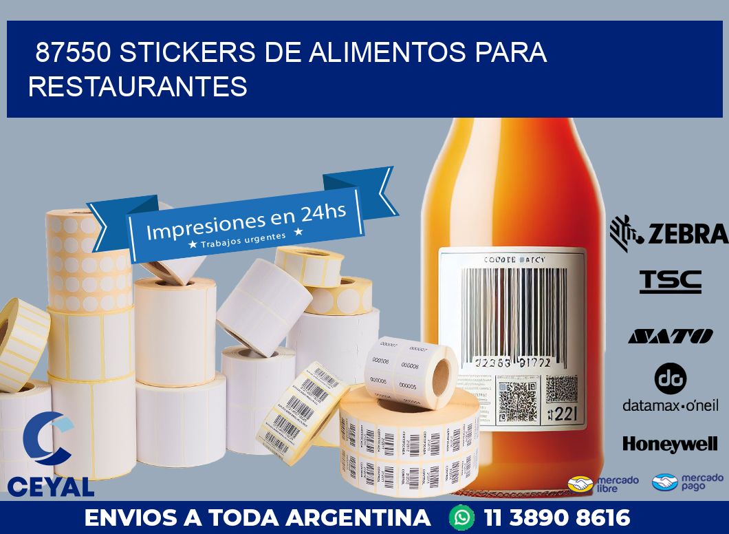 87550 STICKERS DE ALIMENTOS PARA RESTAURANTES