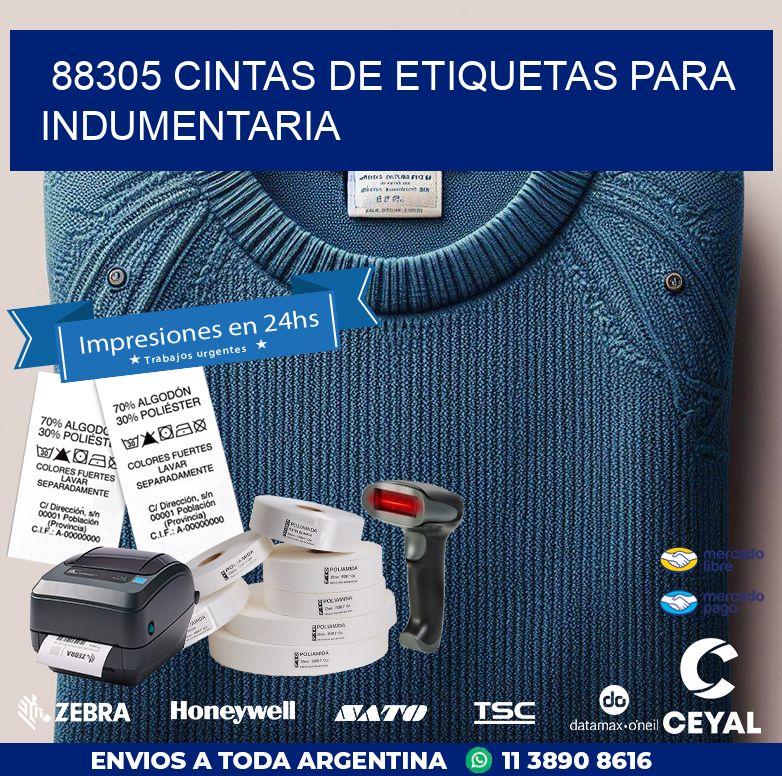 88305 CINTAS DE ETIQUETAS PARA INDUMENTARIA