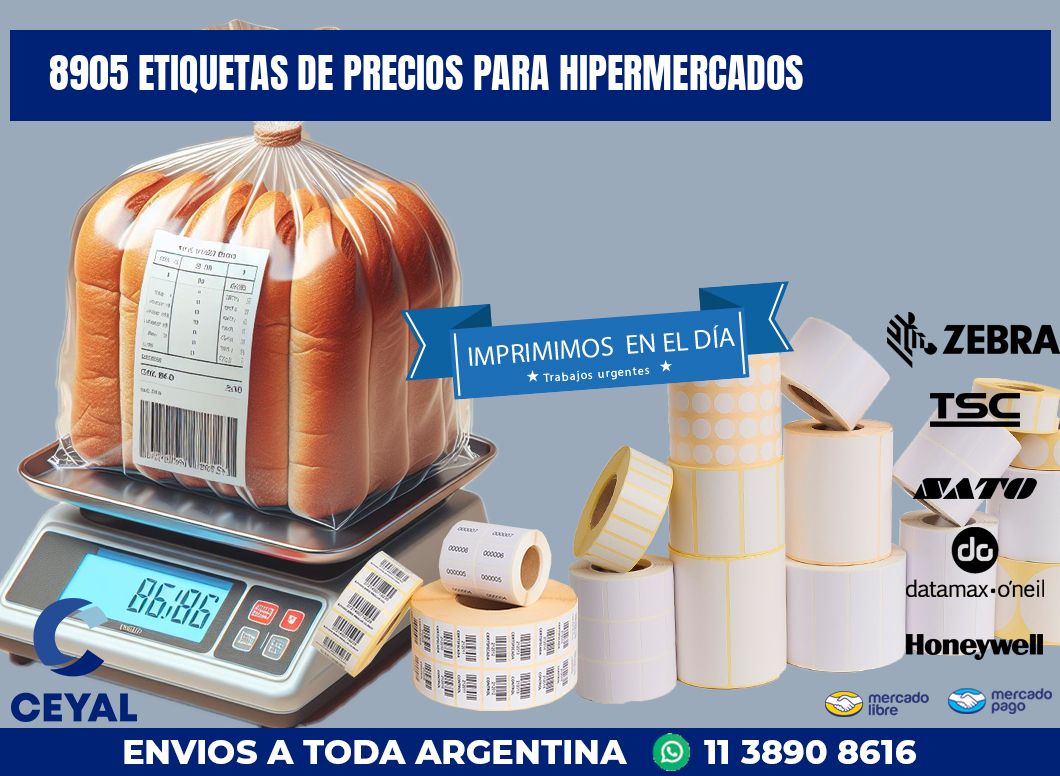 8905 ETIQUETAS DE PRECIOS PARA HIPERMERCADOS
