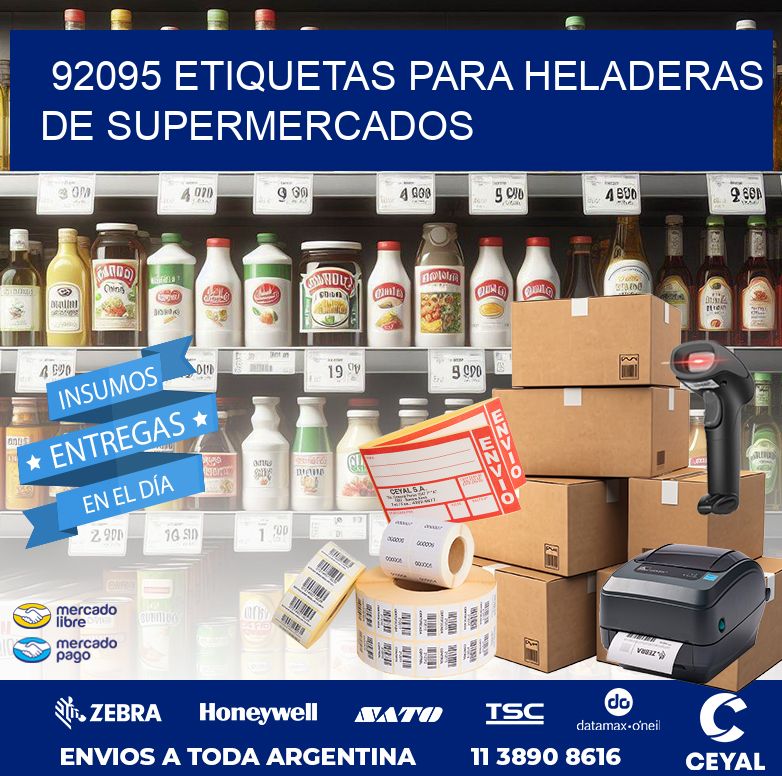 92095 ETIQUETAS PARA HELADERAS DE SUPERMERCADOS