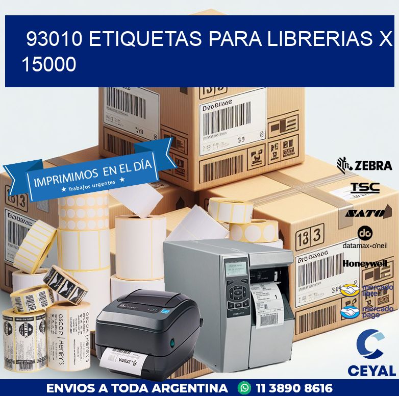 93010 ETIQUETAS PARA LIBRERIAS X 15000