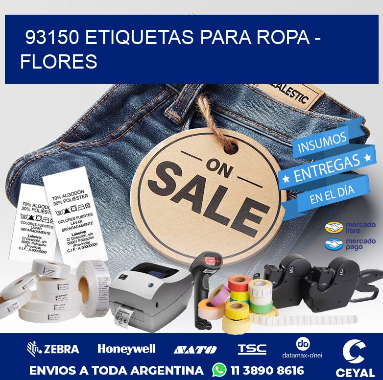 93150 ETIQUETAS PARA ROPA – FLORES