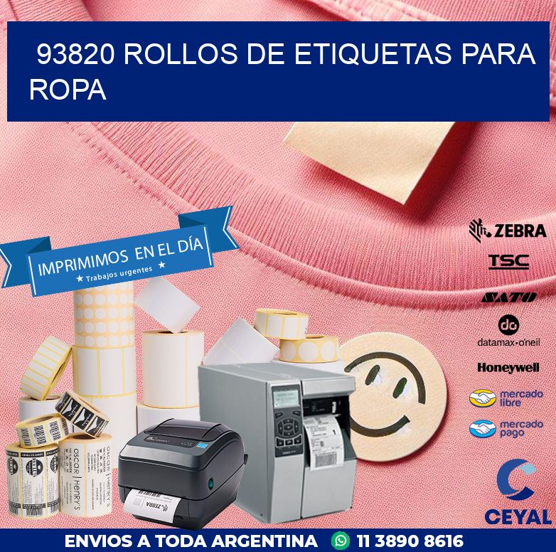 93820 ROLLOS DE ETIQUETAS PARA ROPA