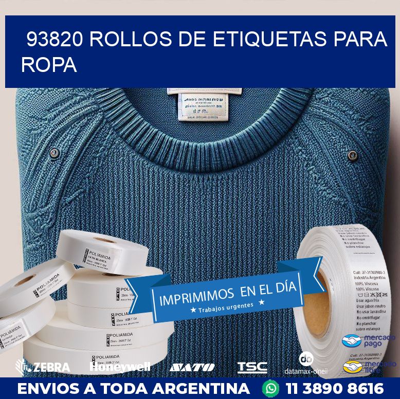 93820 ROLLOS DE ETIQUETAS PARA ROPA