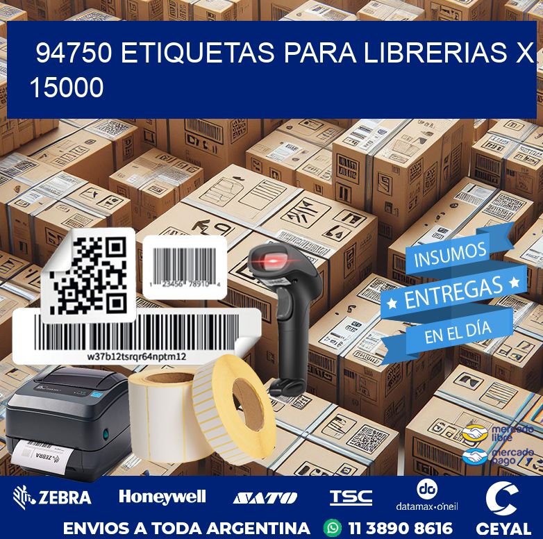 94750 ETIQUETAS PARA LIBRERIAS X 15000