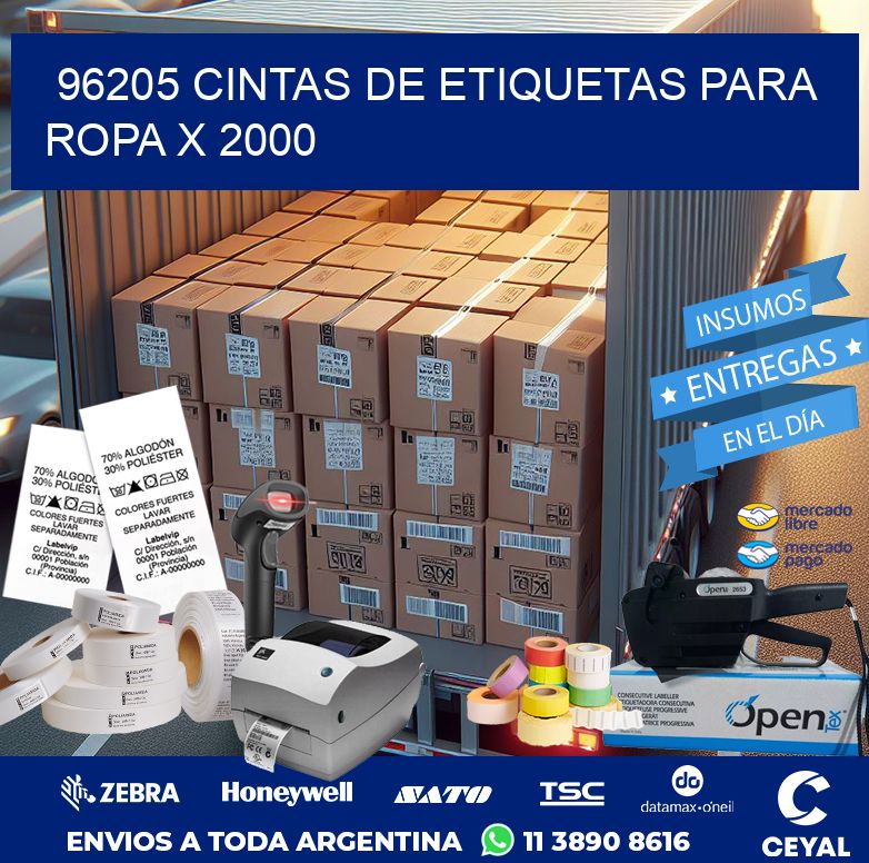 96205 CINTAS DE ETIQUETAS PARA ROPA X 2000