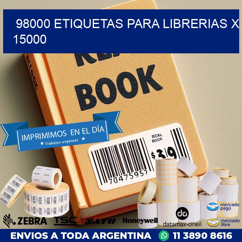 98000 ETIQUETAS PARA LIBRERIAS X 15000