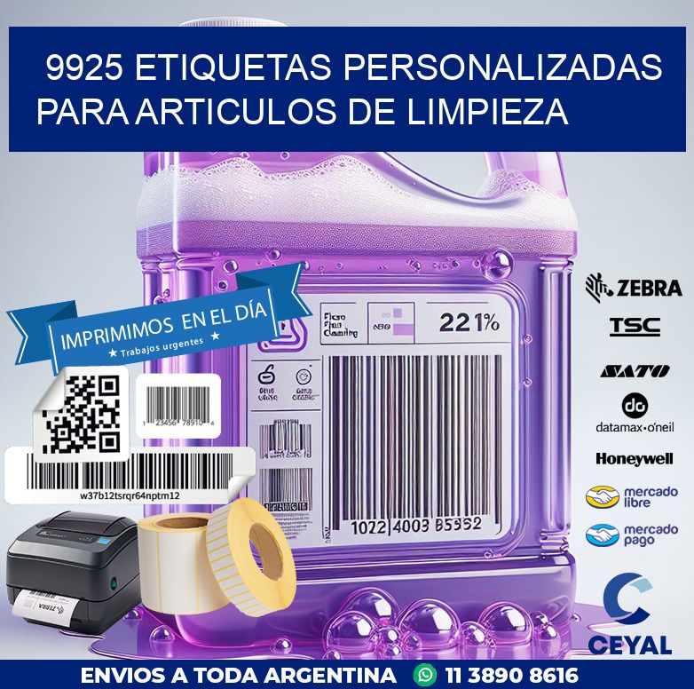 9925 ETIQUETAS PERSONALIZADAS PARA ARTICULOS DE LIMPIEZA