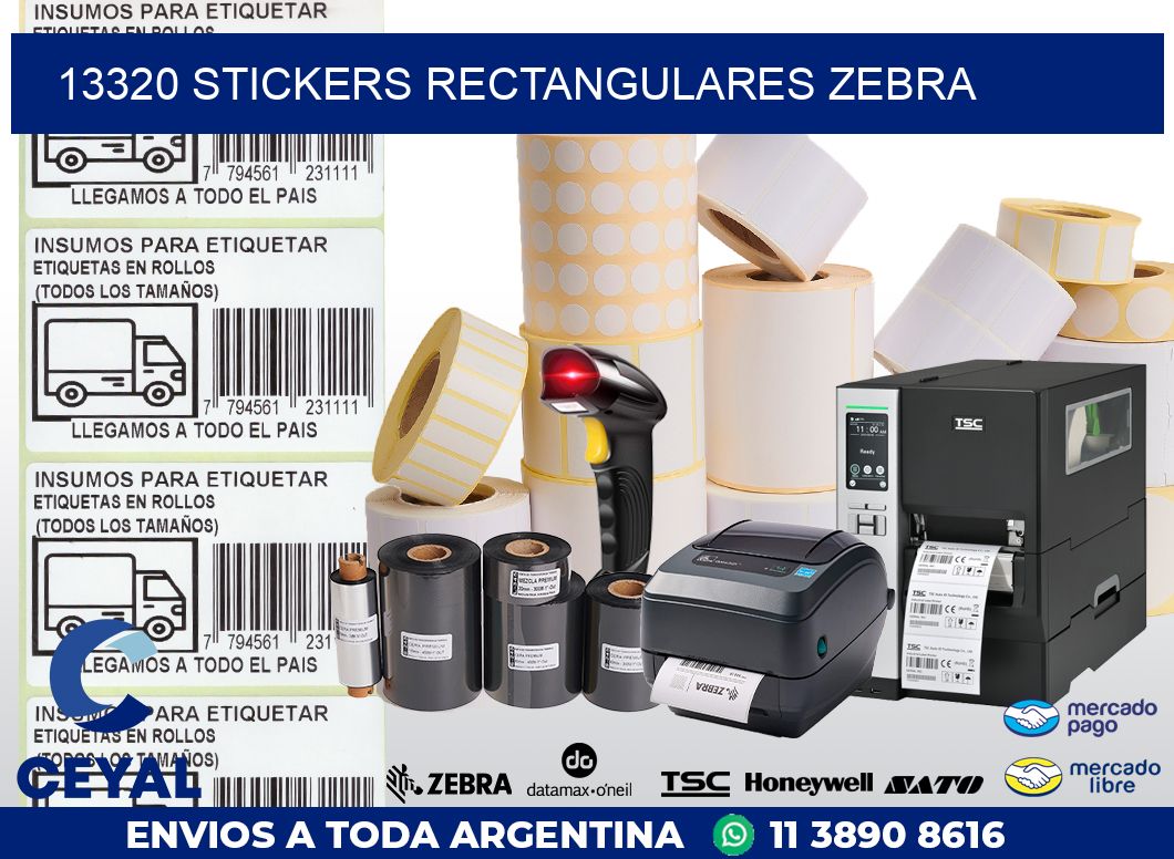 13320 Stickers rectangulares zebra