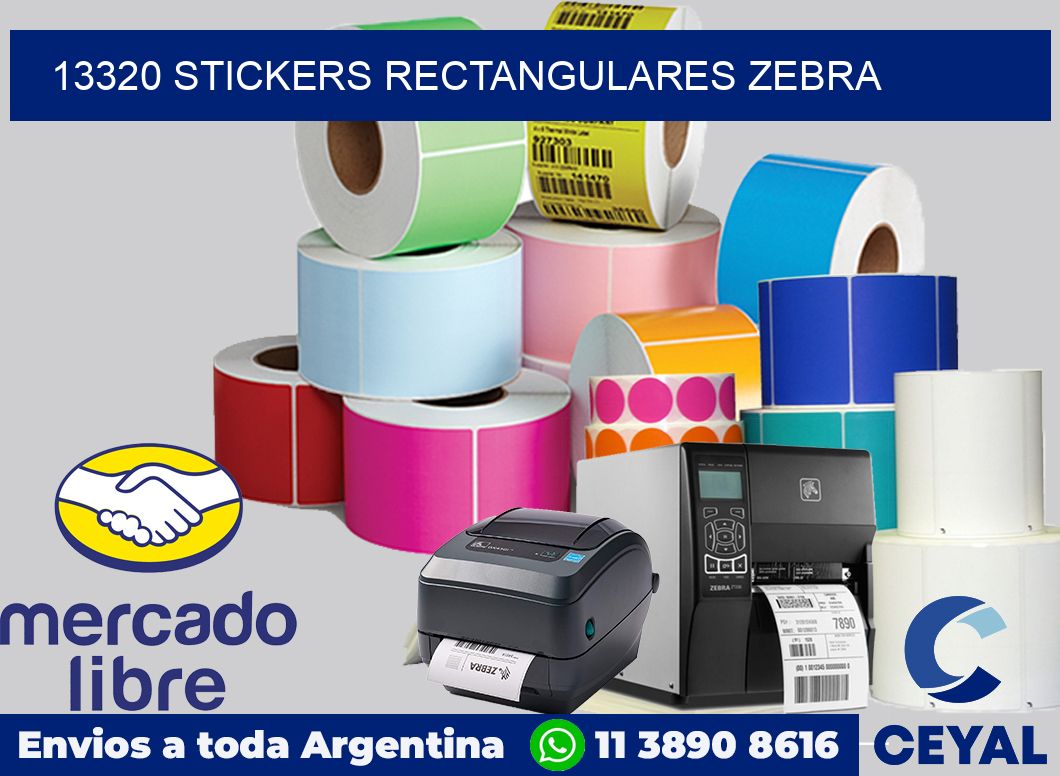 13320 Stickers rectangulares zebra