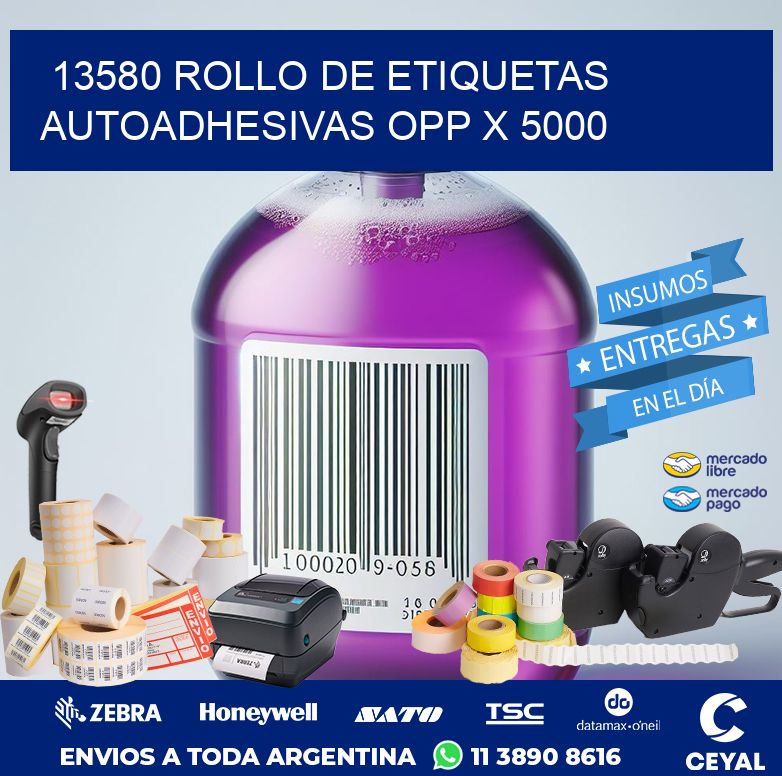 13580 ROLLO DE ETIQUETAS AUTOADHESIVAS OPP X 5000