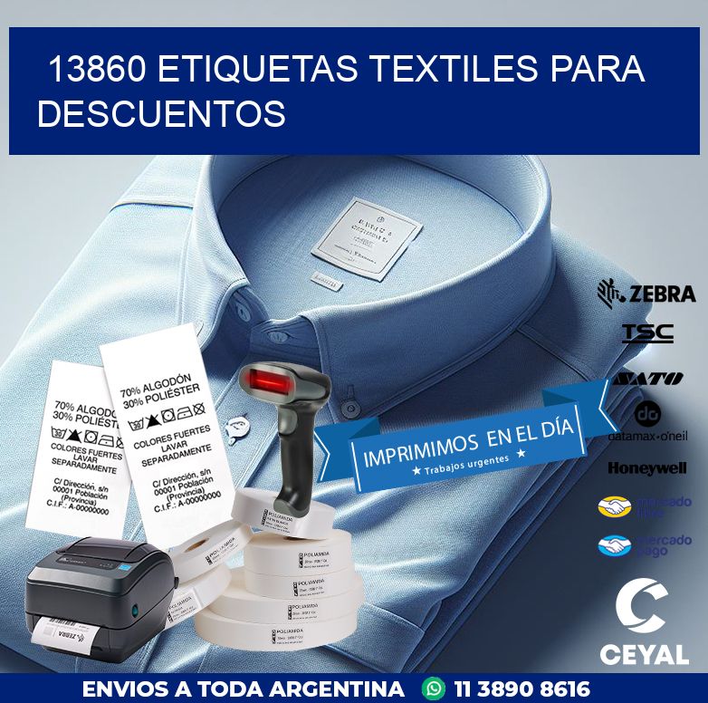 13860 ETIQUETAS TEXTILES PARA DESCUENTOS