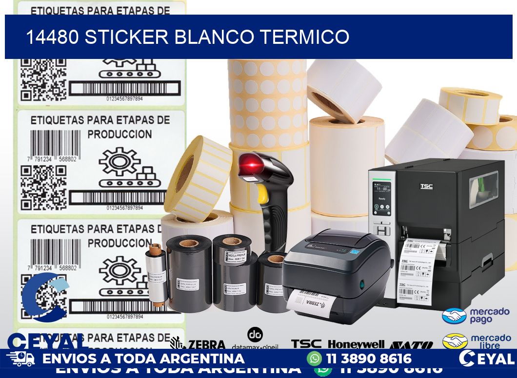 14480 sticker blanco termico