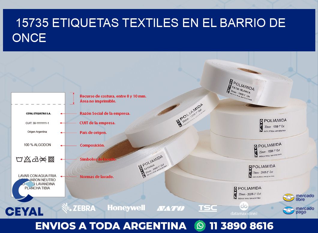 15735 ETIQUETAS TEXTILES EN EL BARRIO DE ONCE