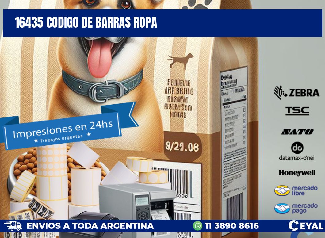 16435 CODIGO DE BARRAS ROPA