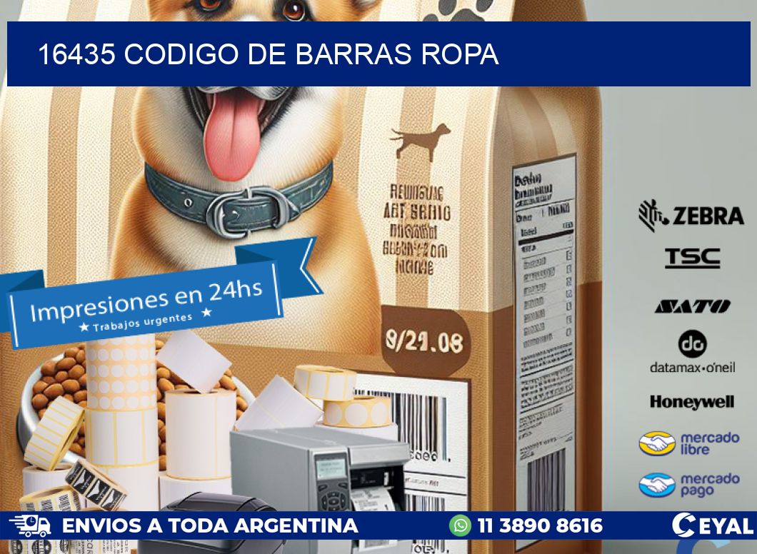 16435 CODIGO DE BARRAS ROPA