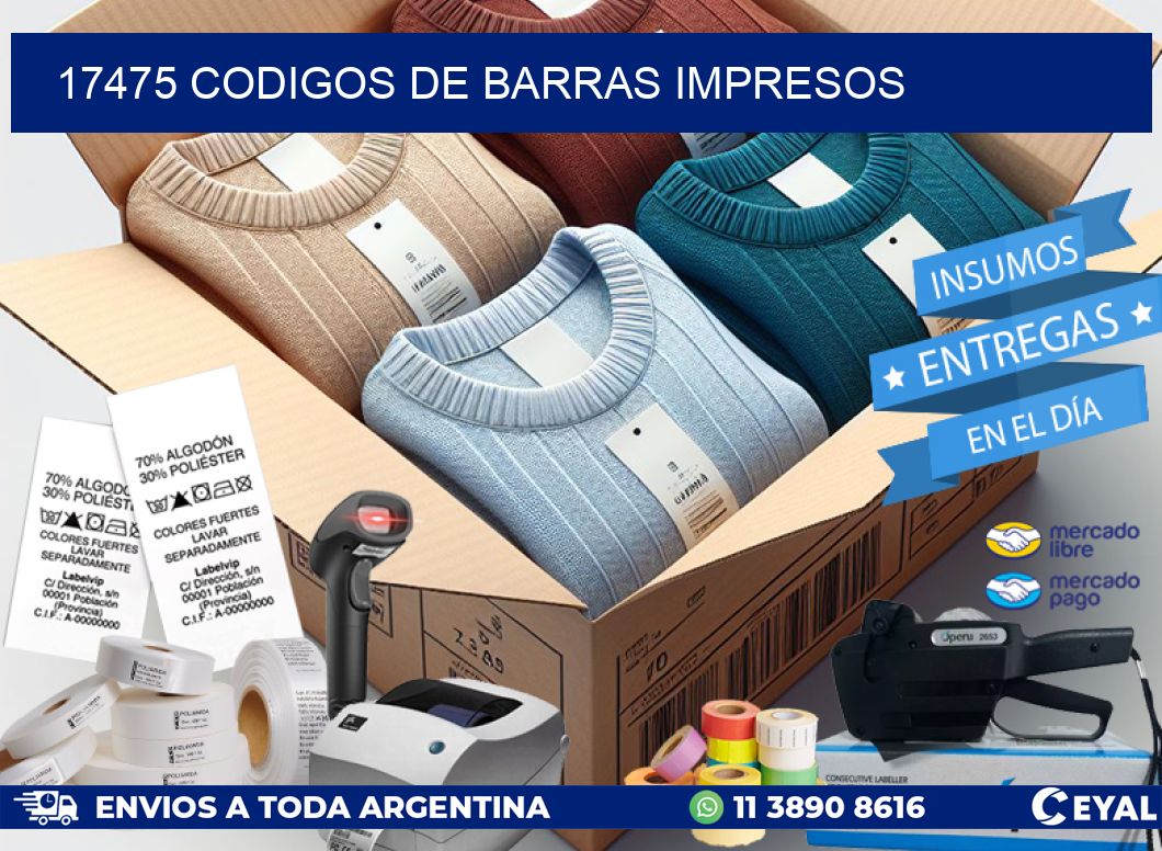 17475 Codigos de barras impresos