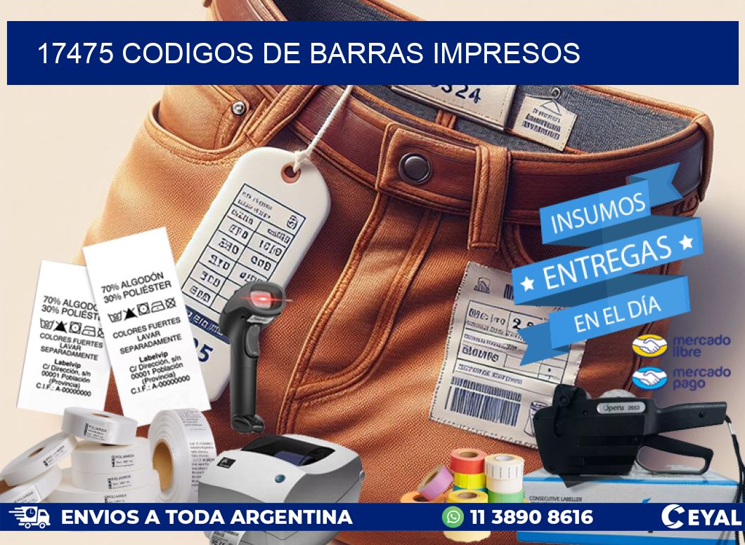 17475 Codigos de barras impresos
