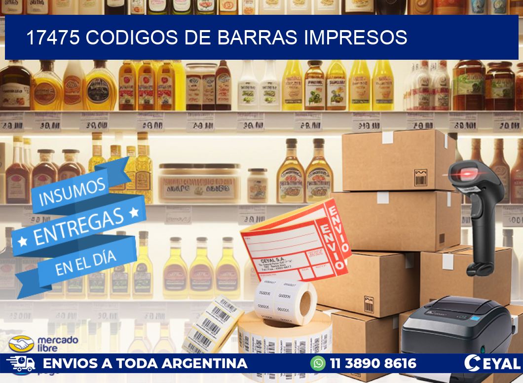17475 Codigos de barras impresos