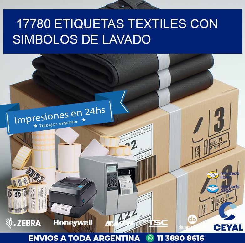 17780 ETIQUETAS TEXTILES CON SIMBOLOS DE LAVADO