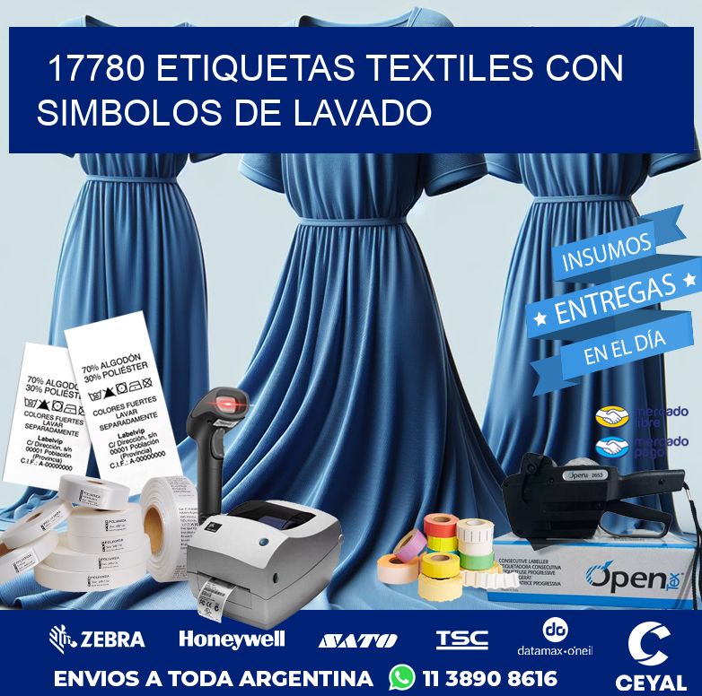 17780 ETIQUETAS TEXTILES CON SIMBOLOS DE LAVADO