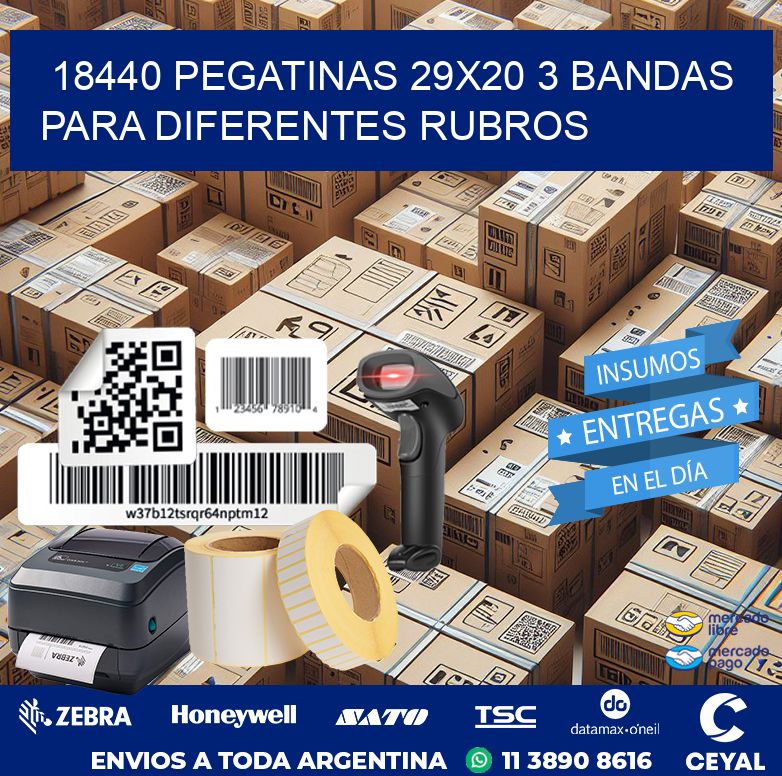 18440 PEGATINAS 29X20 3 BANDAS PARA DIFERENTES RUBROS