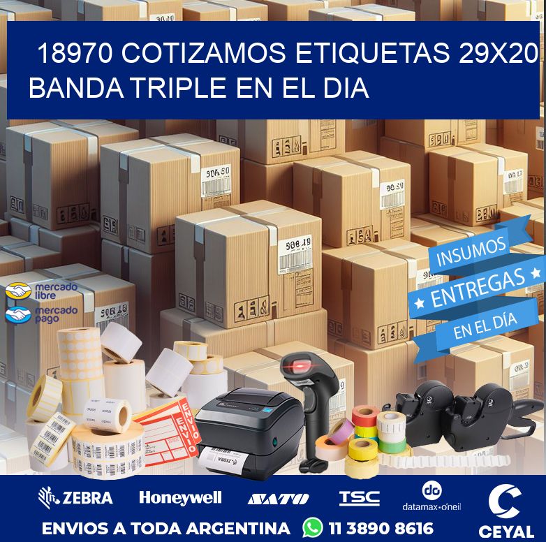 18970 COTIZAMOS ETIQUETAS 29X20 BANDA TRIPLE EN EL DIA