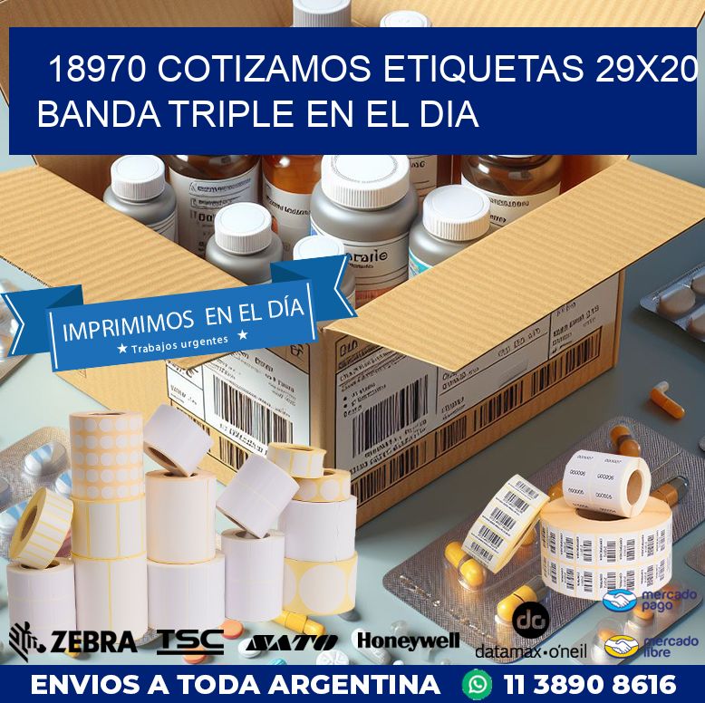 18970 COTIZAMOS ETIQUETAS 29X20 BANDA TRIPLE EN EL DIA