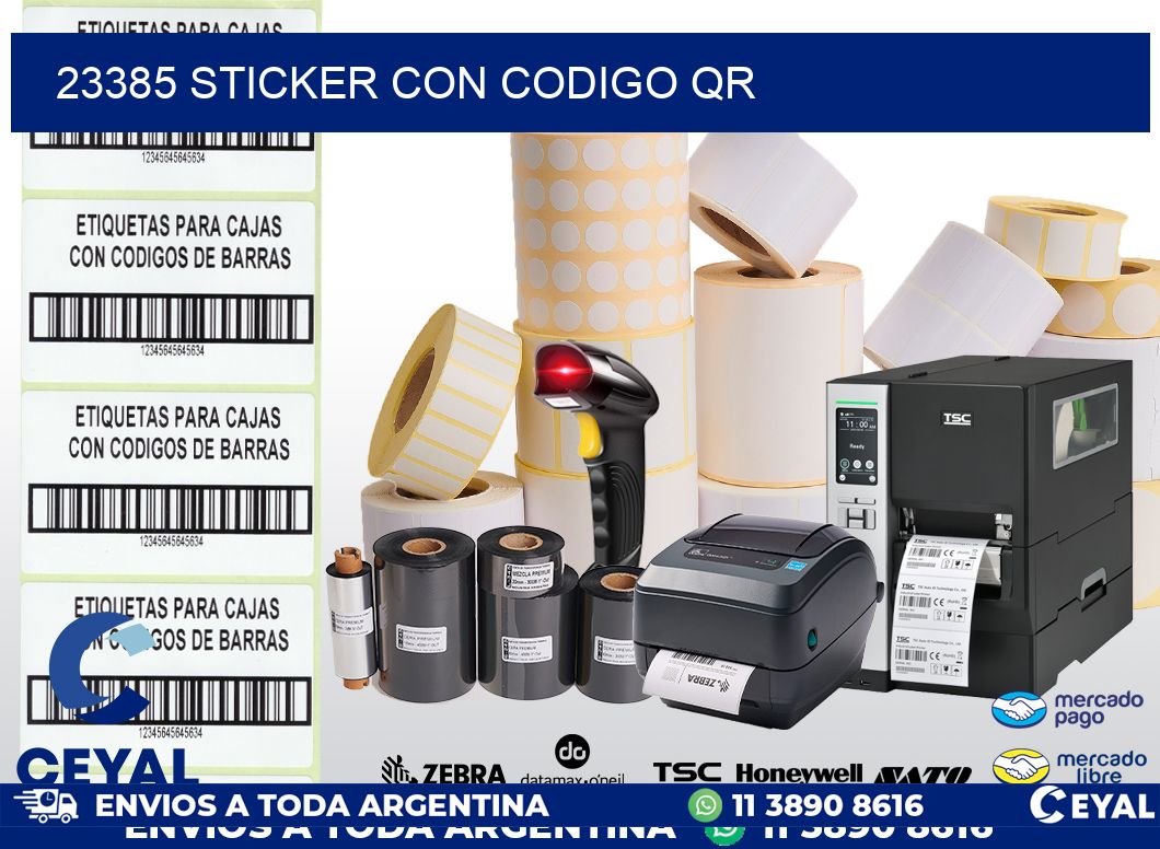 23385 STICKER CON CODIGO QR