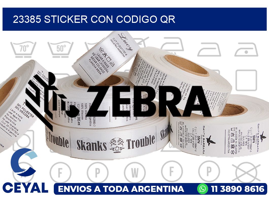 23385 STICKER CON CODIGO QR