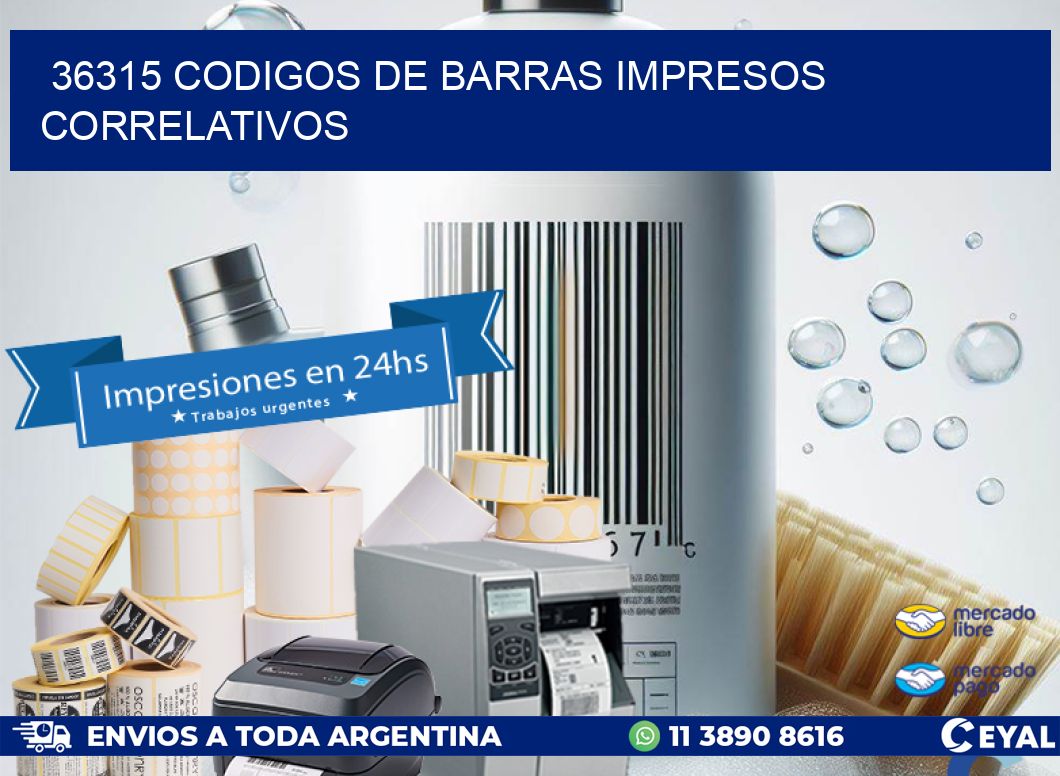 36315 codigos de barras impresos correlativos
