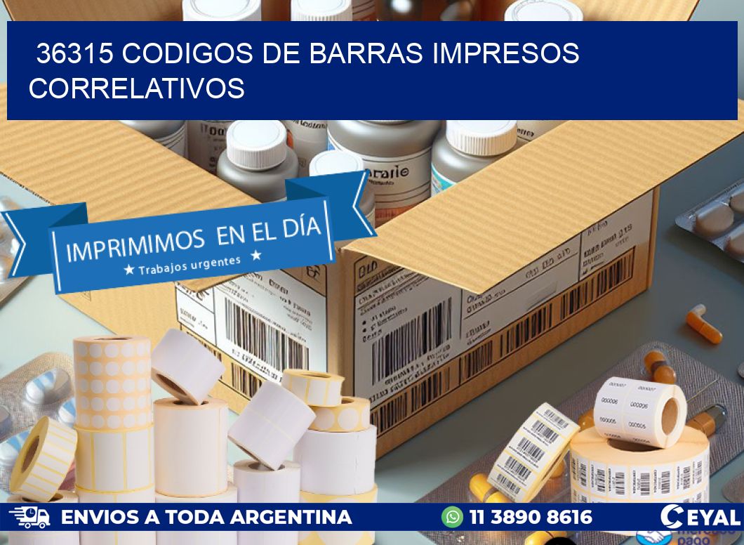 36315 codigos de barras impresos correlativos