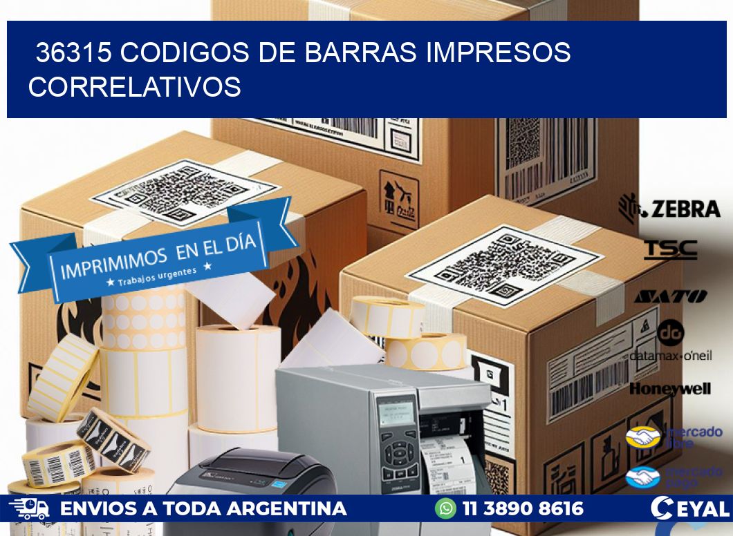 36315 codigos de barras impresos correlativos