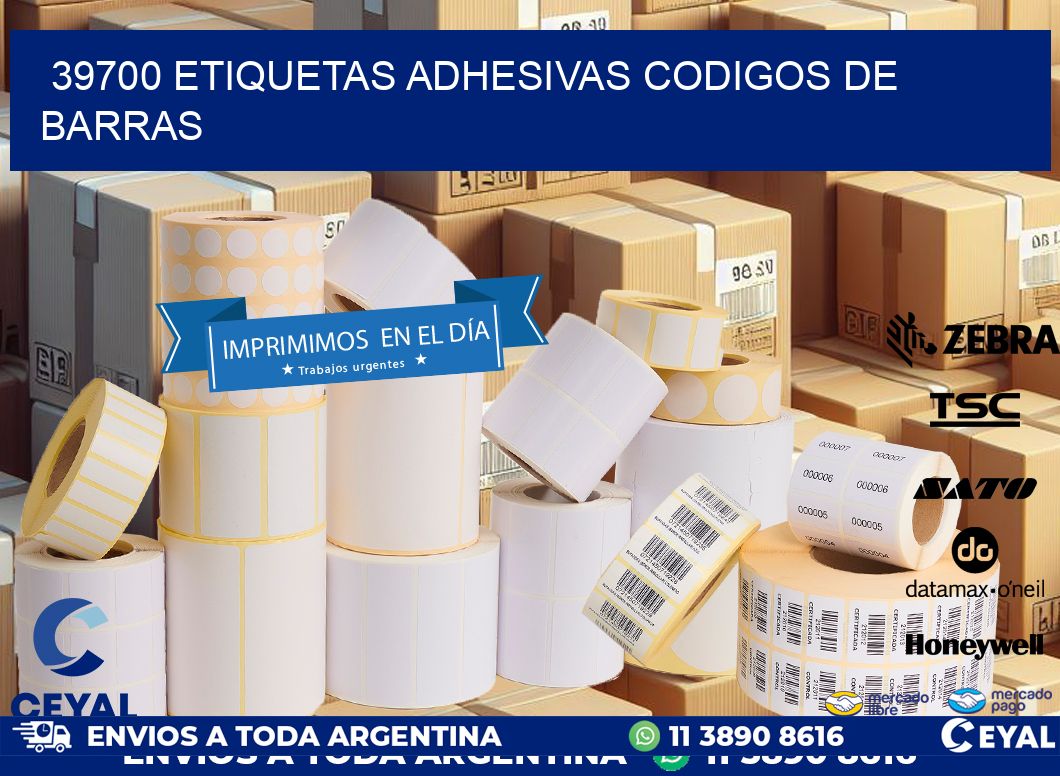39700 etiquetas adhesivas codigos de barras