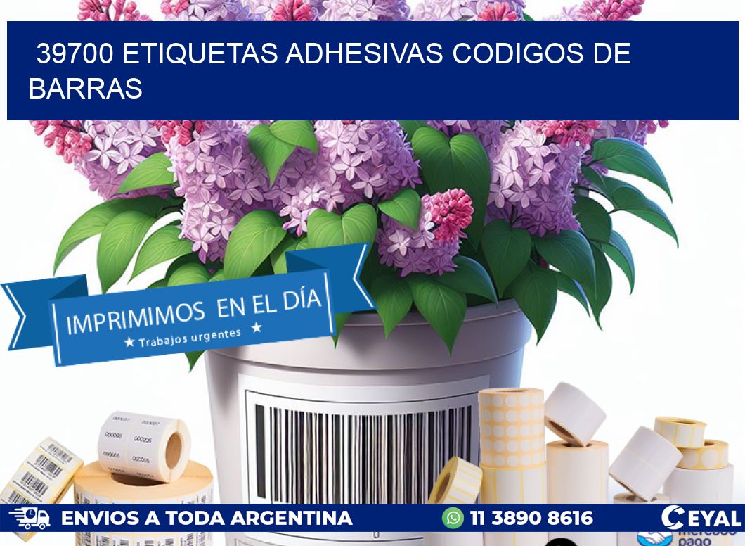 39700 etiquetas adhesivas codigos de barras
