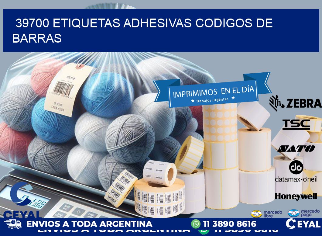 39700 etiquetas adhesivas codigos de barras