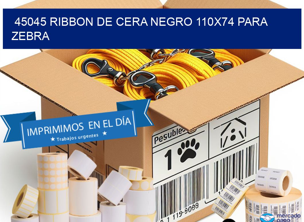 45045 RIBBON DE CERA NEGRO 110X74 PARA ZEBRA