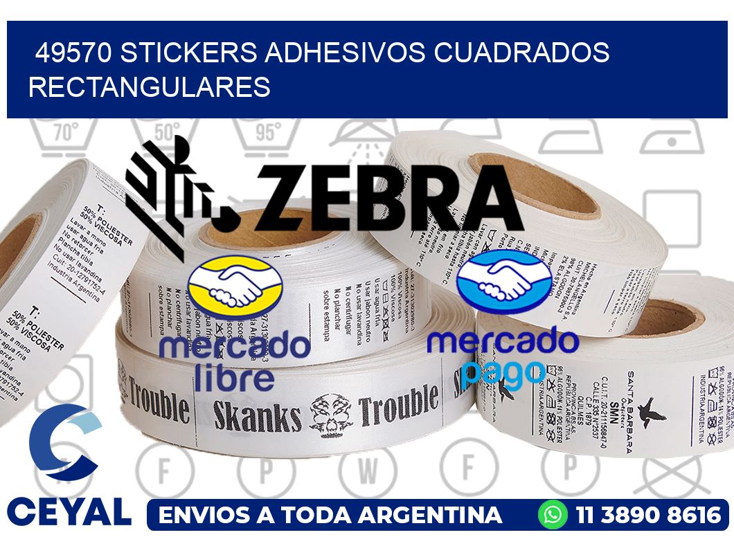 49570 stickers adhesivos cuadrados rectangulares