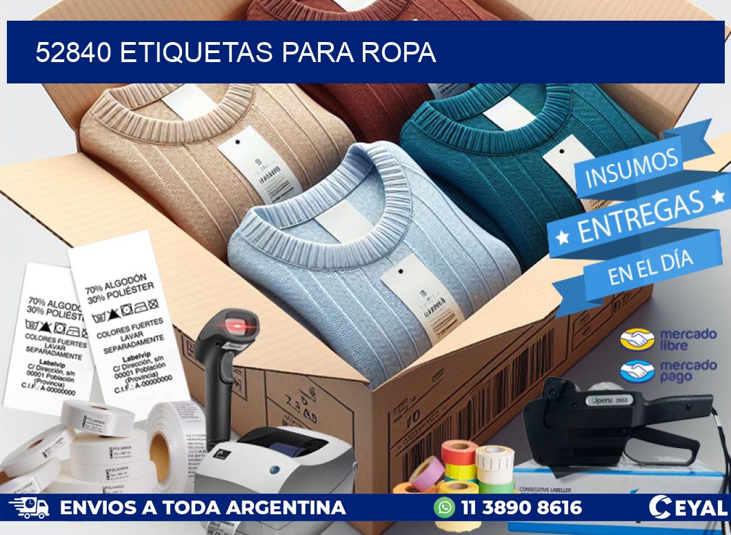 52840 Etiquetas para ropa