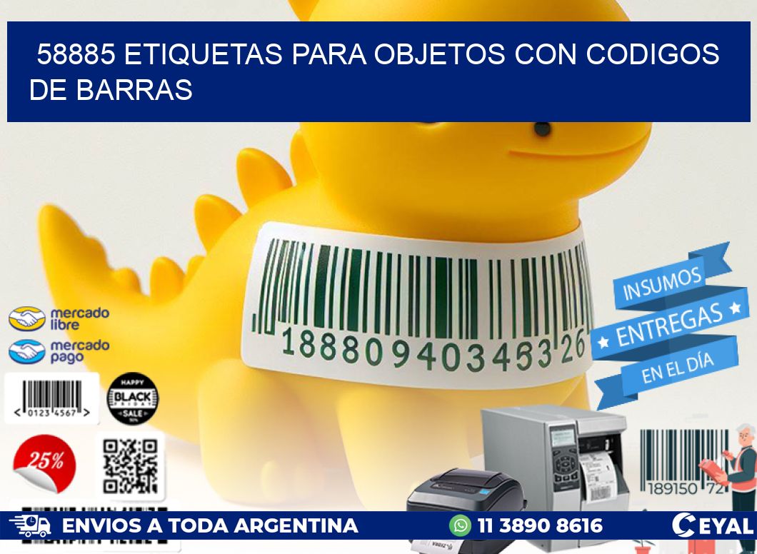 58885 ETIQUETAS PARA OBJETOS CON CODIGOS DE BARRAS