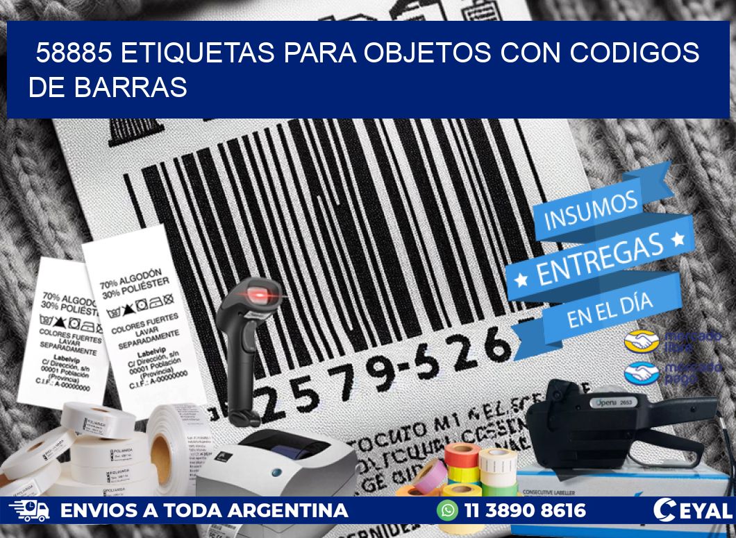 58885 ETIQUETAS PARA OBJETOS CON CODIGOS DE BARRAS