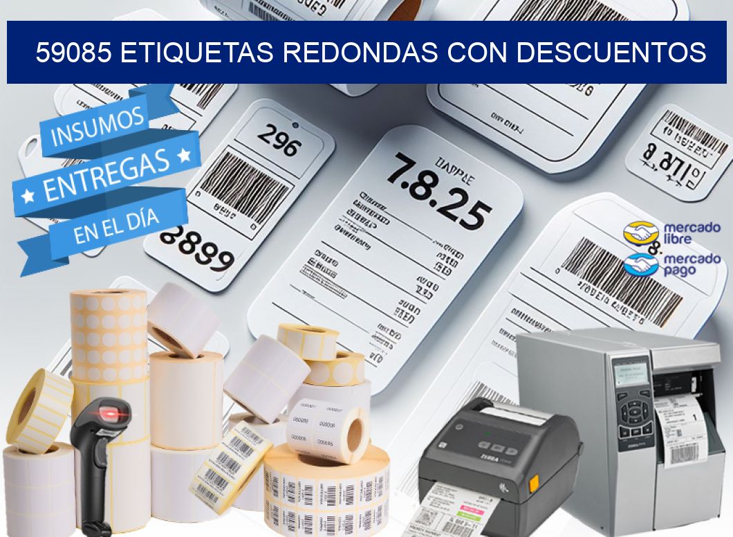 59085 ETIQUETAS REDONDAS CON DESCUENTOS