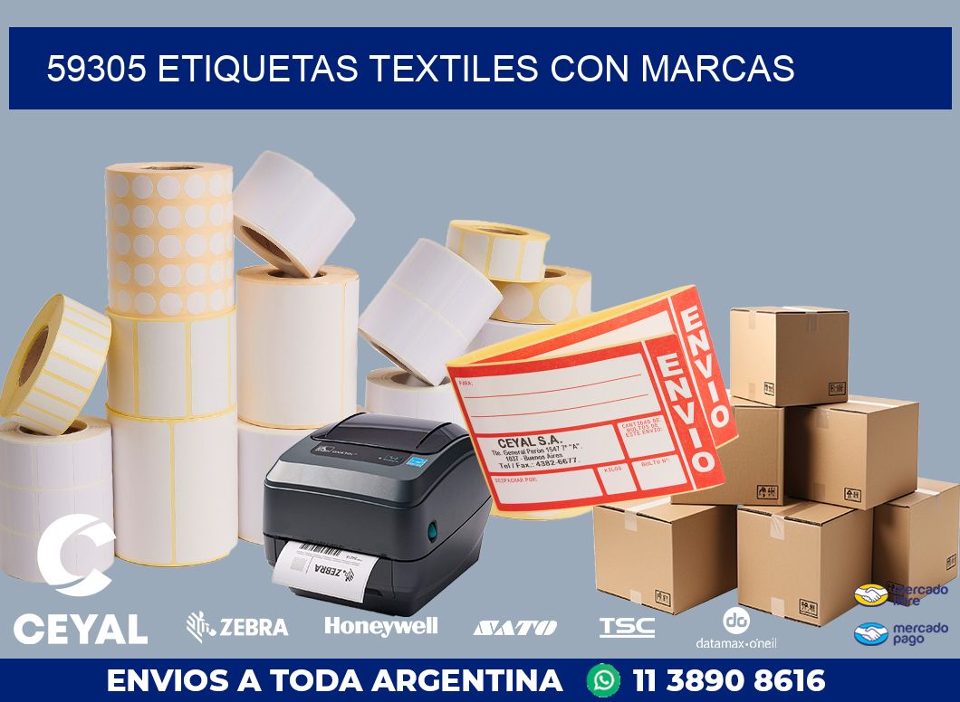 59305 ETIQUETAS TEXTILES CON MARCAS
