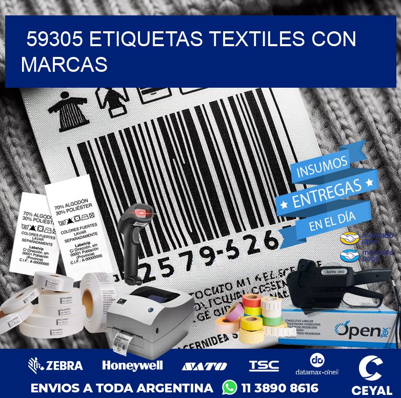 59305 ETIQUETAS TEXTILES CON MARCAS