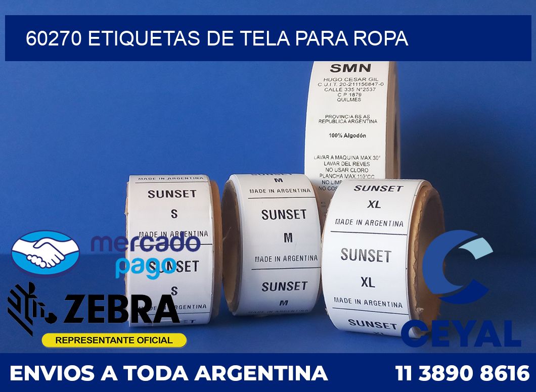 60270 ETIQUETAS DE TELA PARA ROPA
