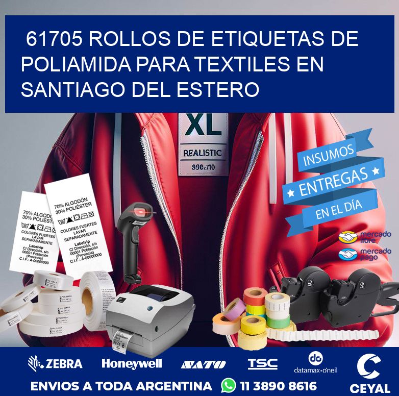 61705 ROLLOS DE ETIQUETAS DE POLIAMIDA PARA TEXTILES EN SANTIAGO DEL ESTERO