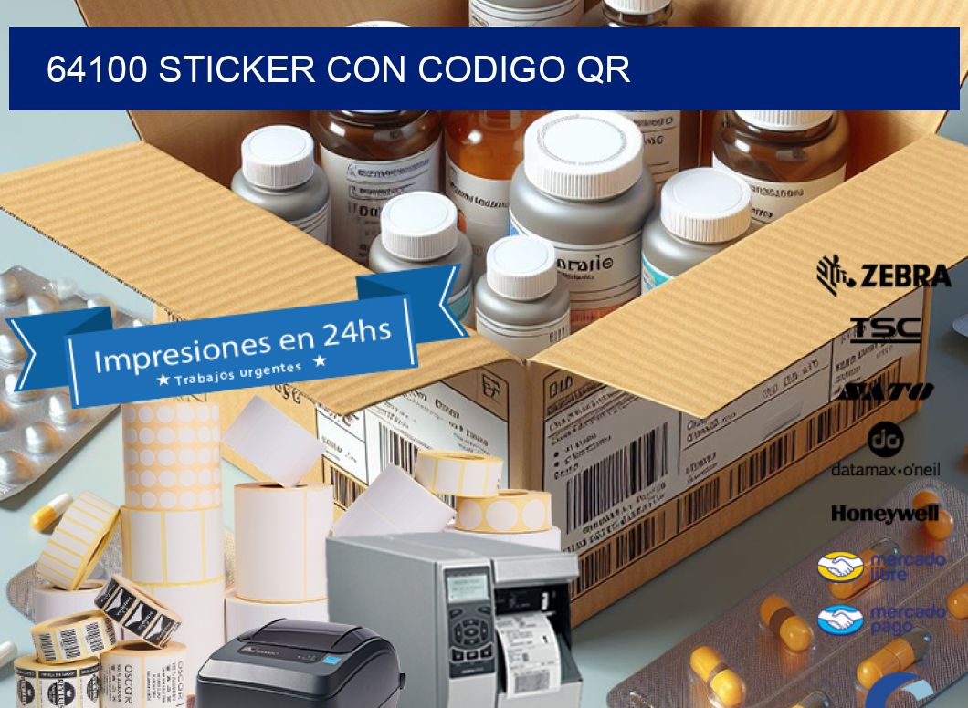 64100 STICKER CON CODIGO QR