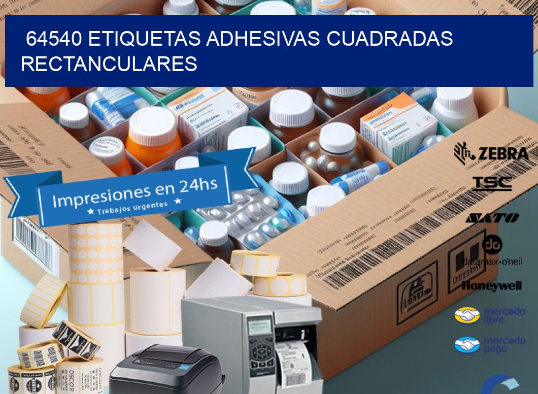 64540 ETIQUETAS ADHESIVAS CUADRADAS RECTANCULARES